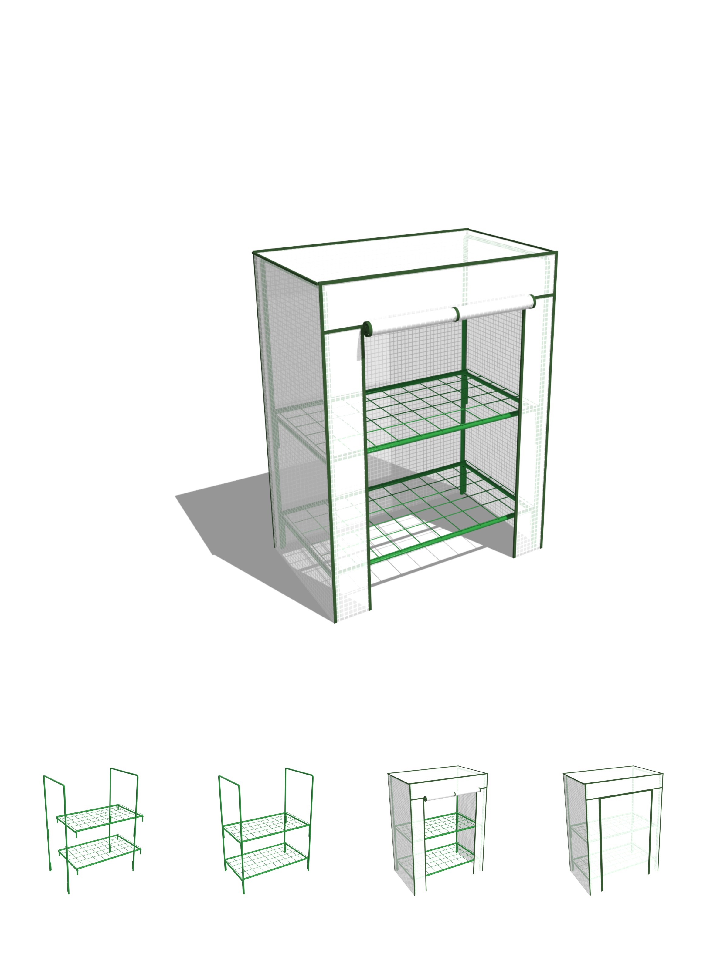Парник на подоконник 2 полки