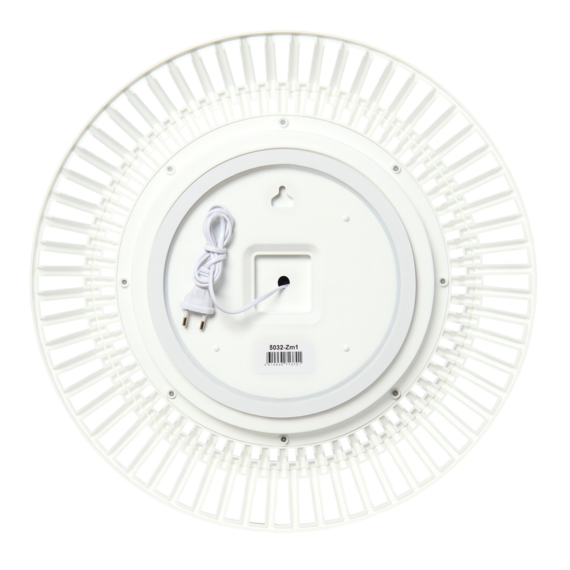 Зеркало с LED-подсветкой сенсорное, пластиковая рама, круг, d=51 см, серебро