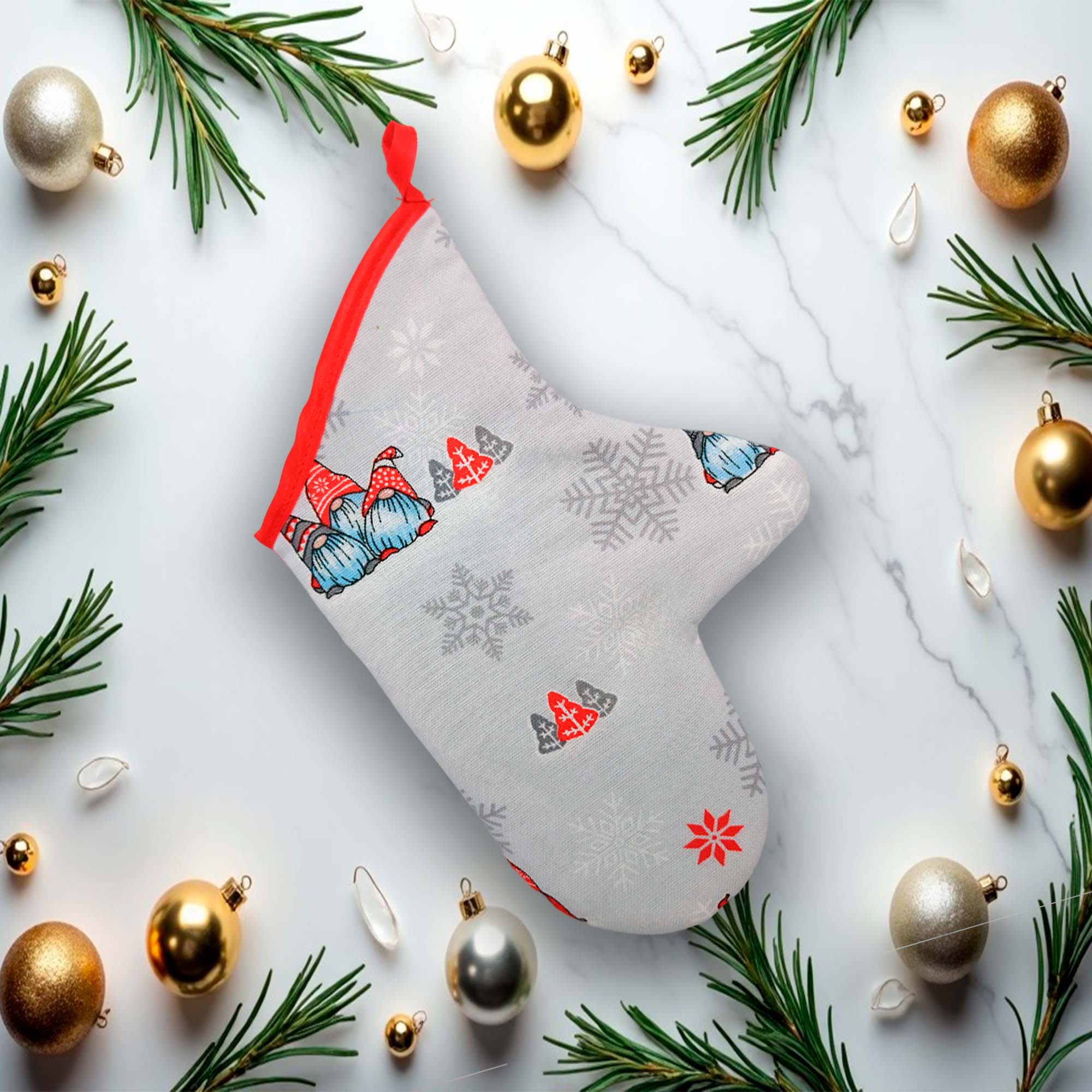 Варежка 35*22 кухонная из рогожки ДомВелл 51426 Лесные гномы