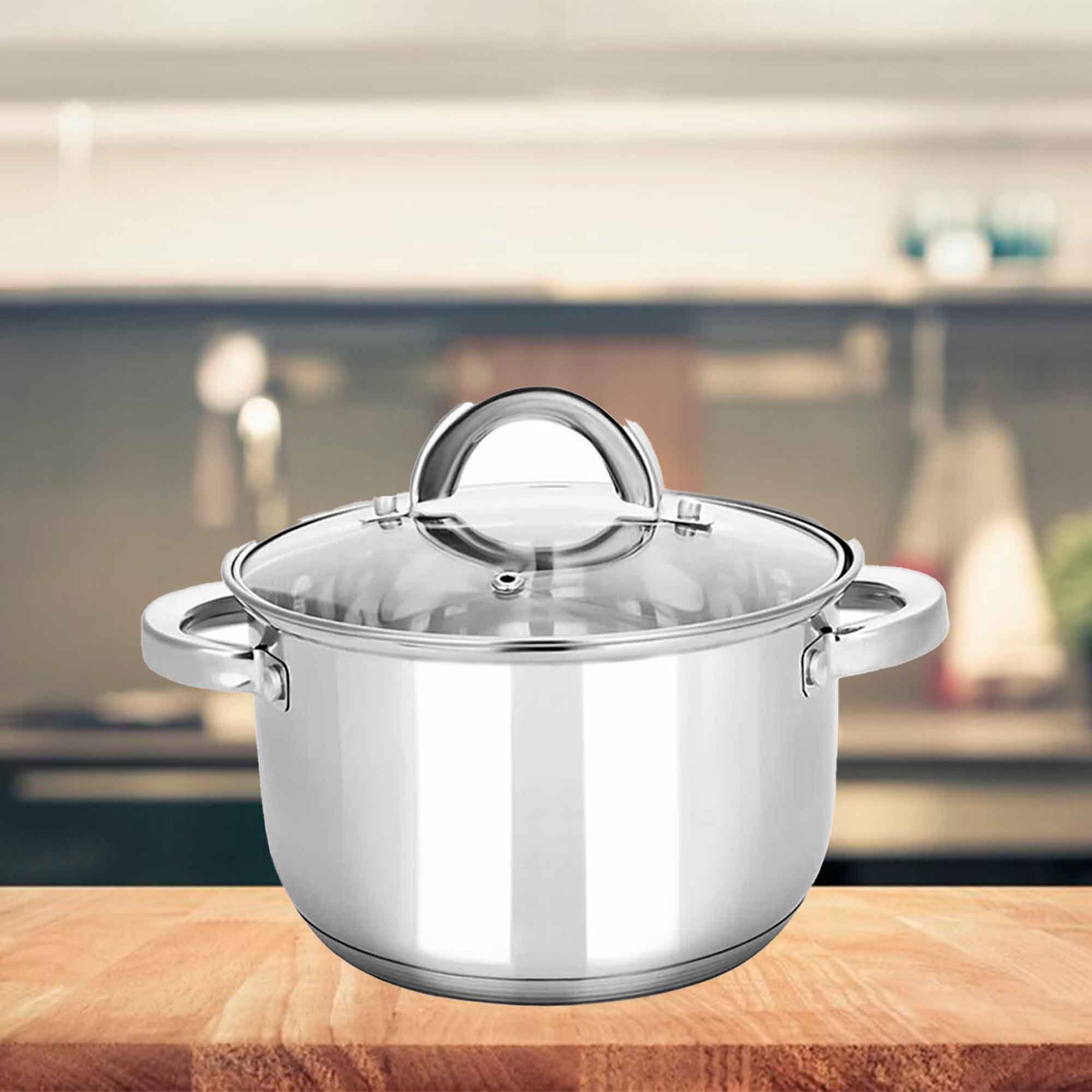 Кастрюля нержавеющая сталь  4,8л, крышка стекло KV-2250 РД84120