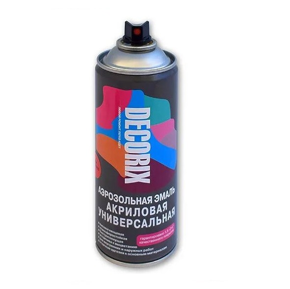Эмаль аэроз. 520 универсальная DECORIX, серый матовый