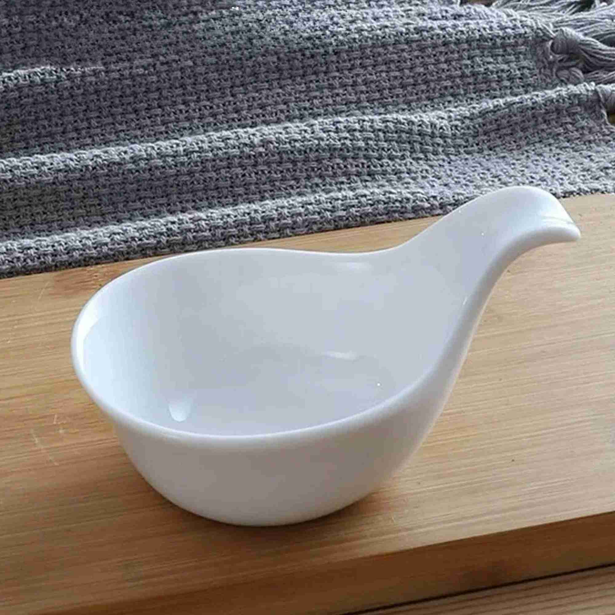 Соусник с ручкой, белый, 8х6 см РД75753