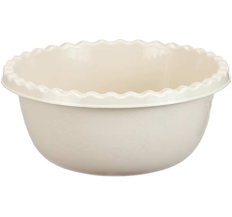 Миска 3,0л круглая белый ротанг