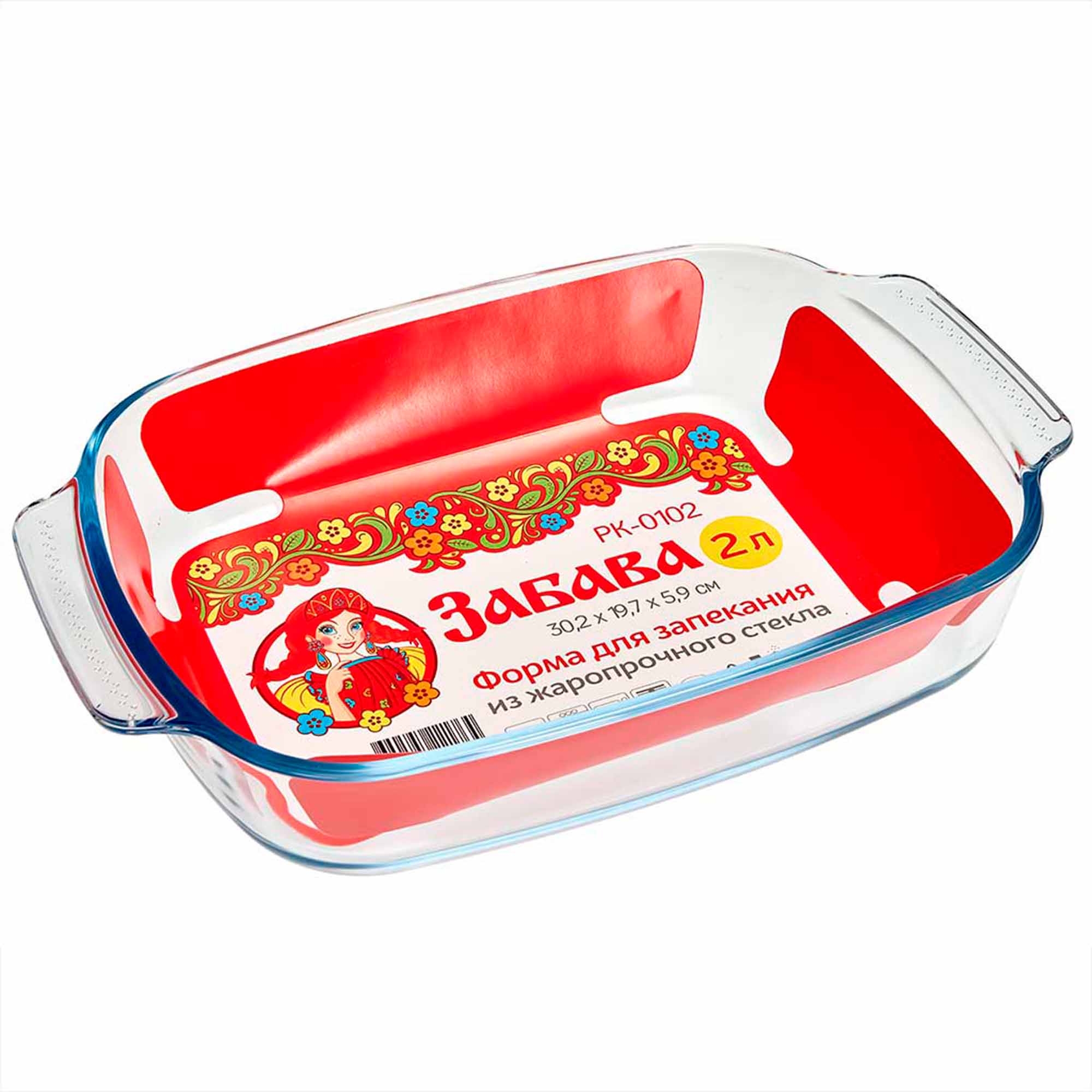 Форма для запекания из жаропрочного стекла 2,5л "ЗАБАВА" 30.0х22.0х7.0 см