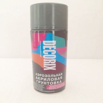 Грунтовка акриловая 0,52л аэрозольная DECORIX серая 0108-10 DX 