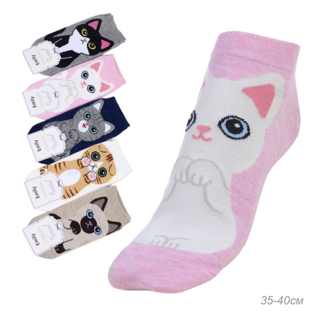Носки женские р. 35-40 короткие L692 микс цена за 1 пару