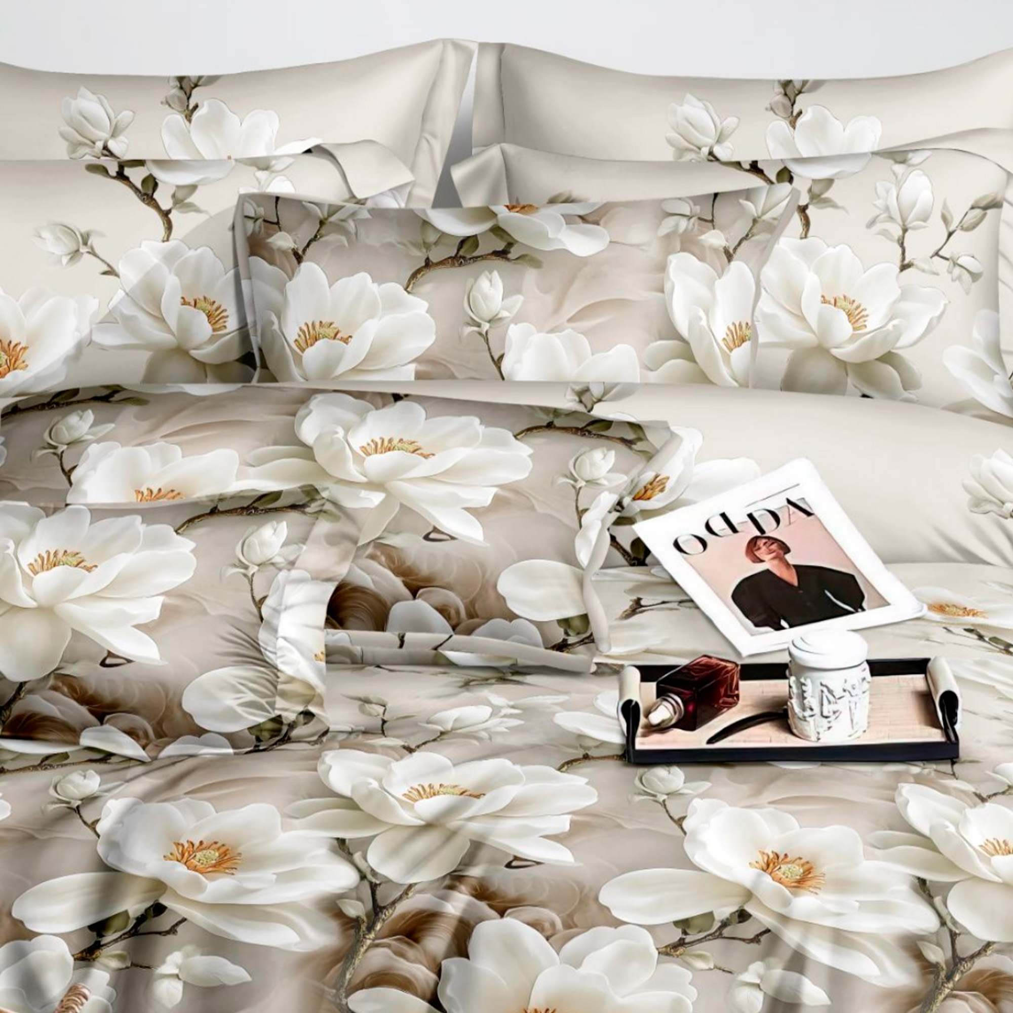 Комплект постельного белья 1,5 (70*70) ДомВелл Бязь Соната 3041 Магнолия