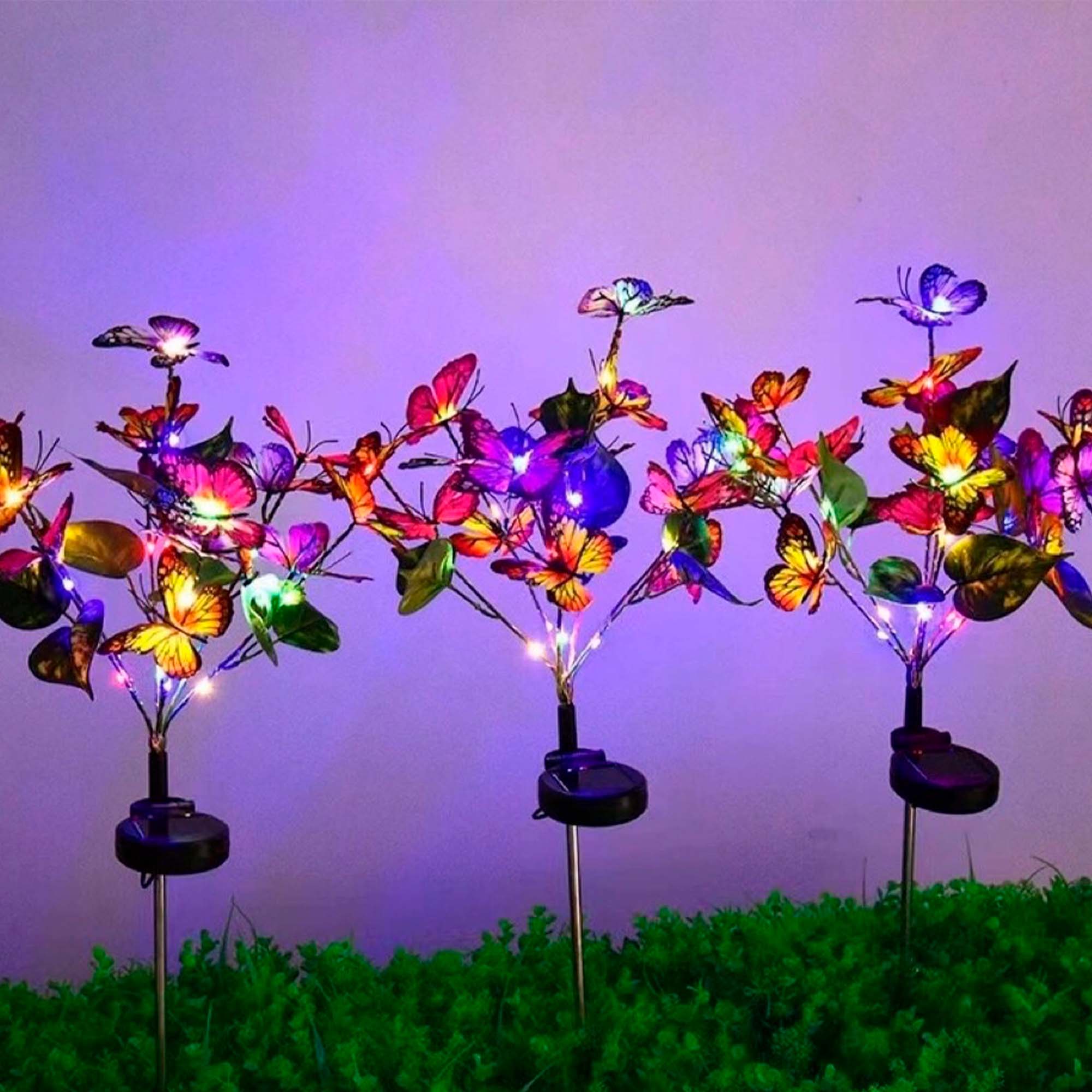 Светильник садовый на солнечной батарее 70см Бабочки(6)
