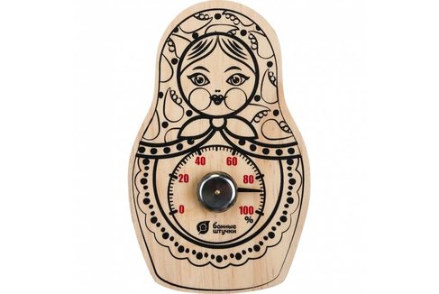 Гигрометр "Матрёшка" 10,5х16,5х2,5см для бани и сауны "Банные штучки" / 10