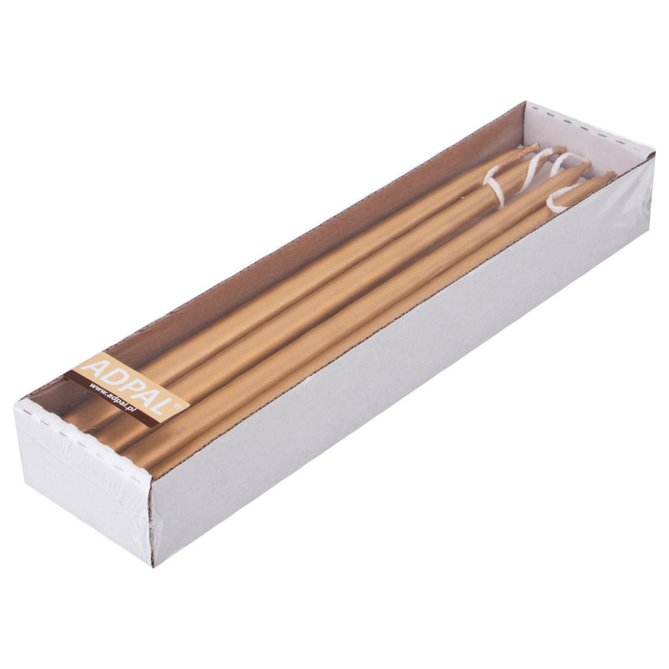 Набор свечей из 8шт 23/1см металлик золотой 