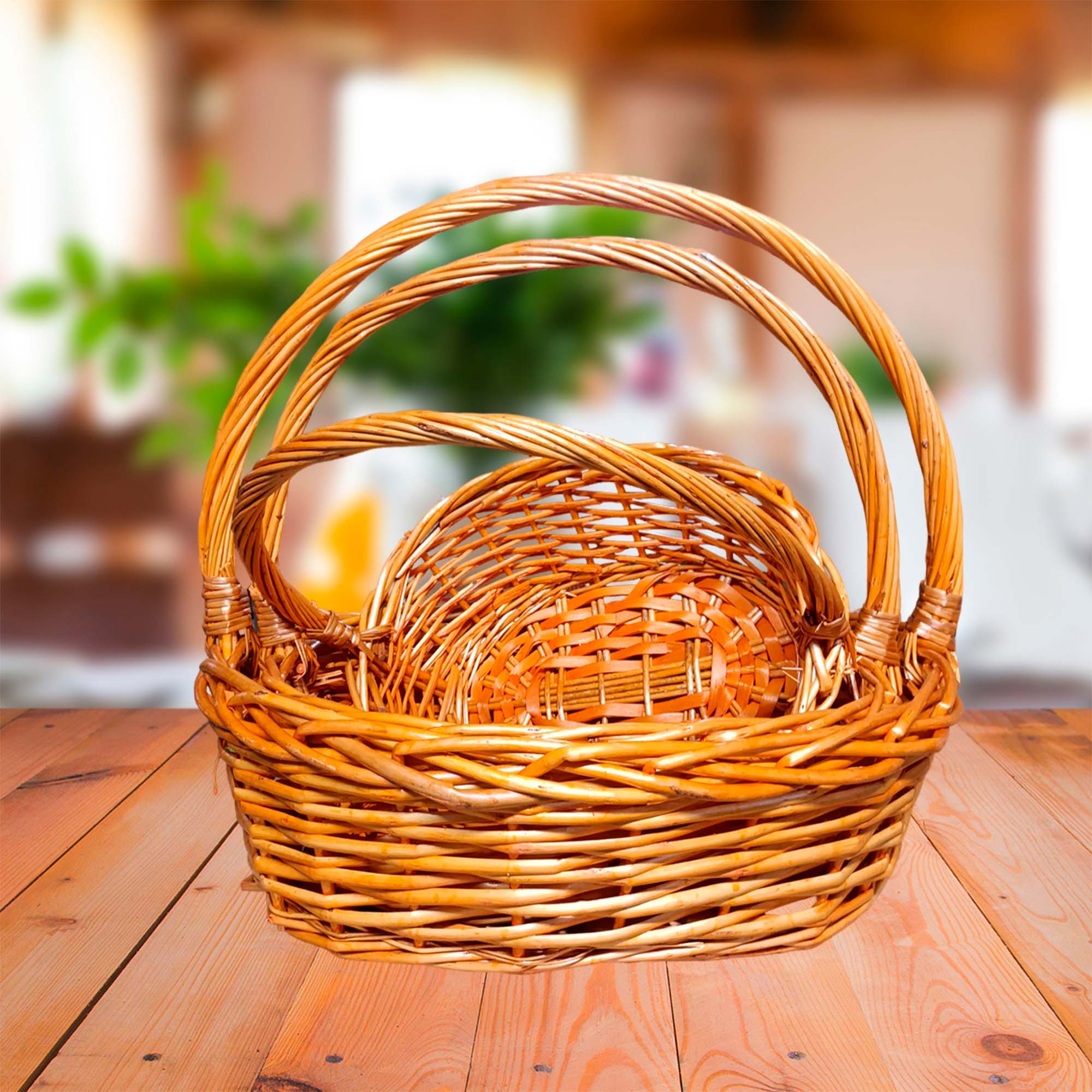 Корзинки плетеные из 3 предметов 35х27см, 42х33см, 50х41см РД81976