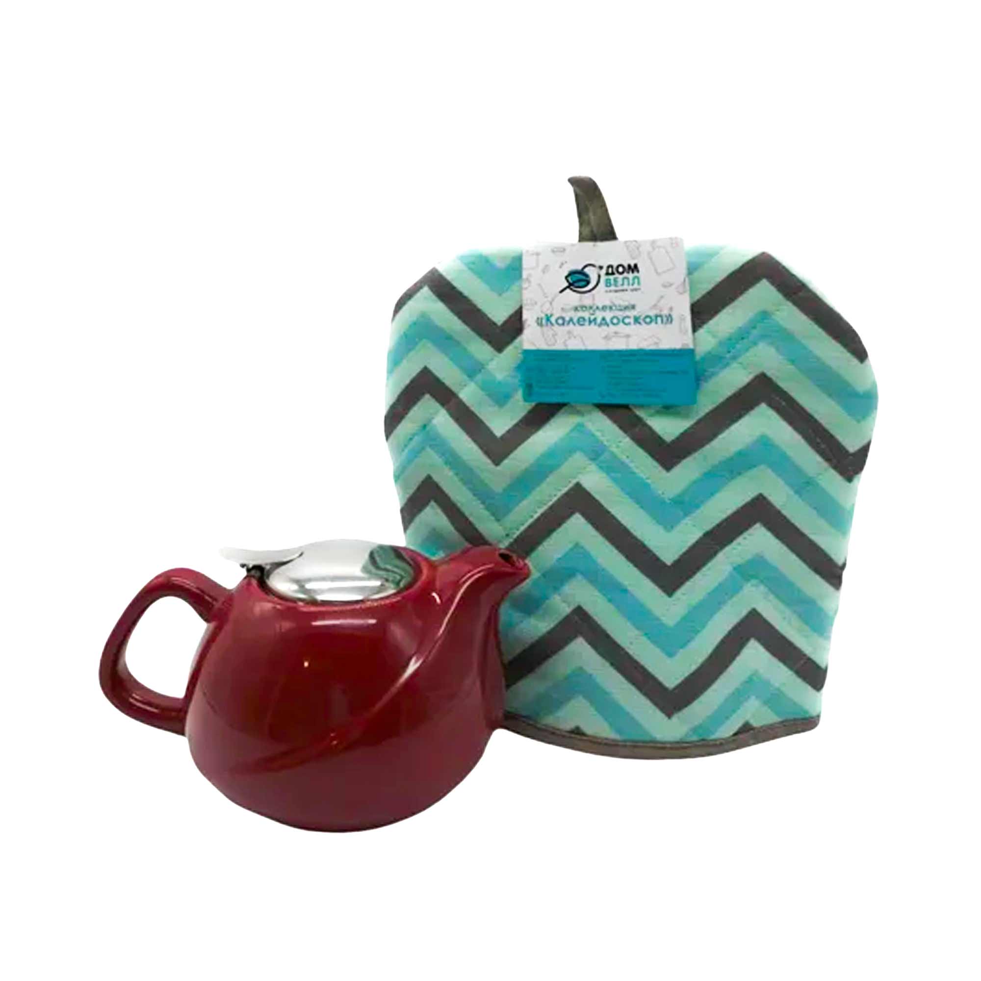 Грелка на чайник стёганная 25*25  Калейдоскоп ДомВелл рогожка Зигзаг 757/1 Грелка на чайник стёганная 25*25  Калейдоскоп ДомВелл рогожка Зигзаг 757/1