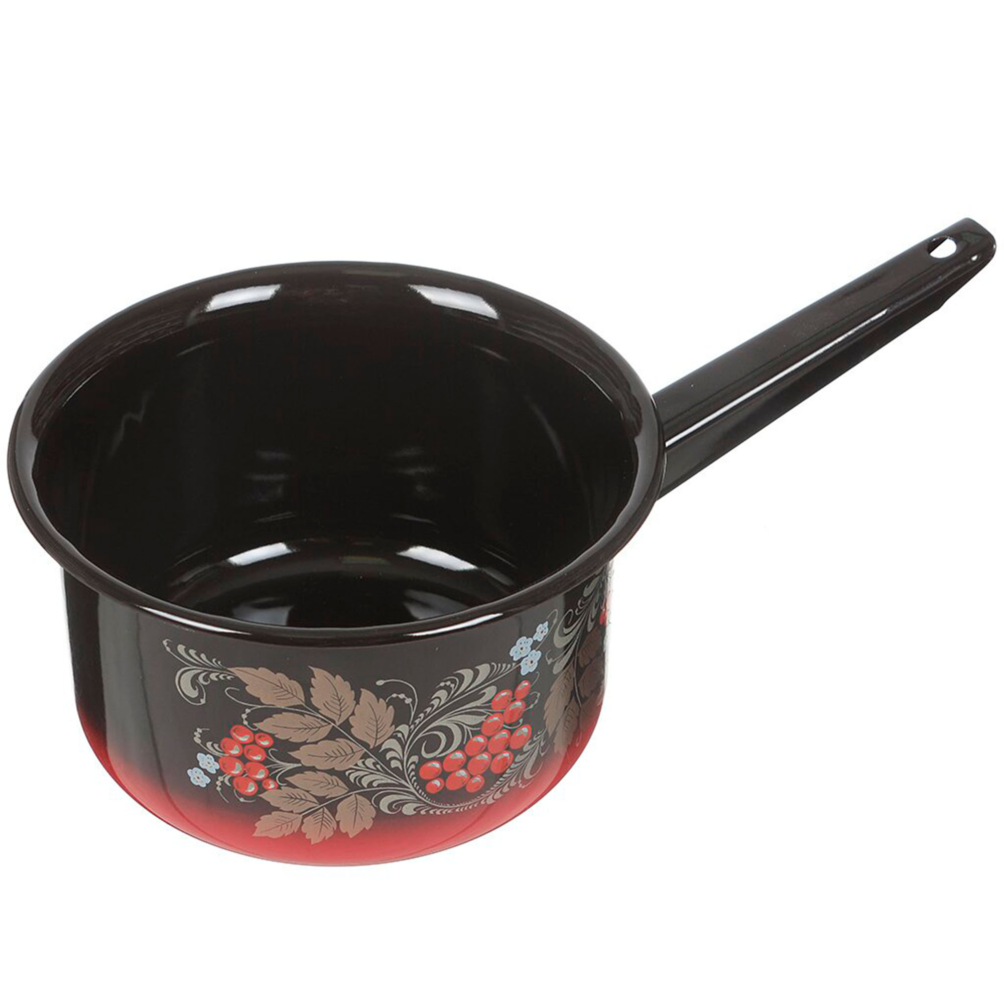 Ковш 2,0л декор красно-чёрный