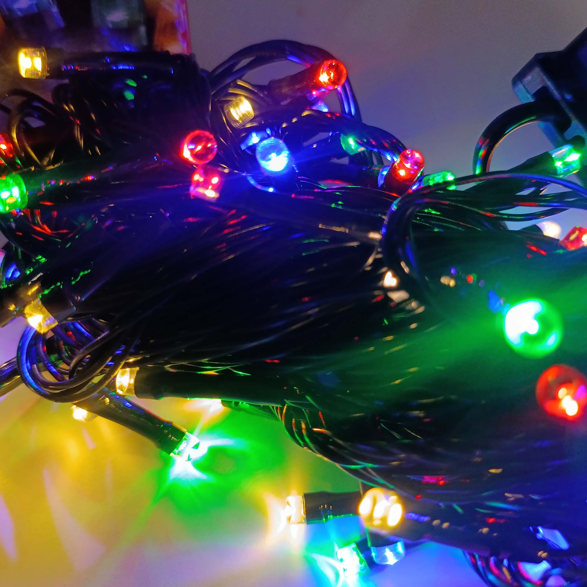 Гирлянда "Нить" 10м, темная нить, свечение мульти РД18287