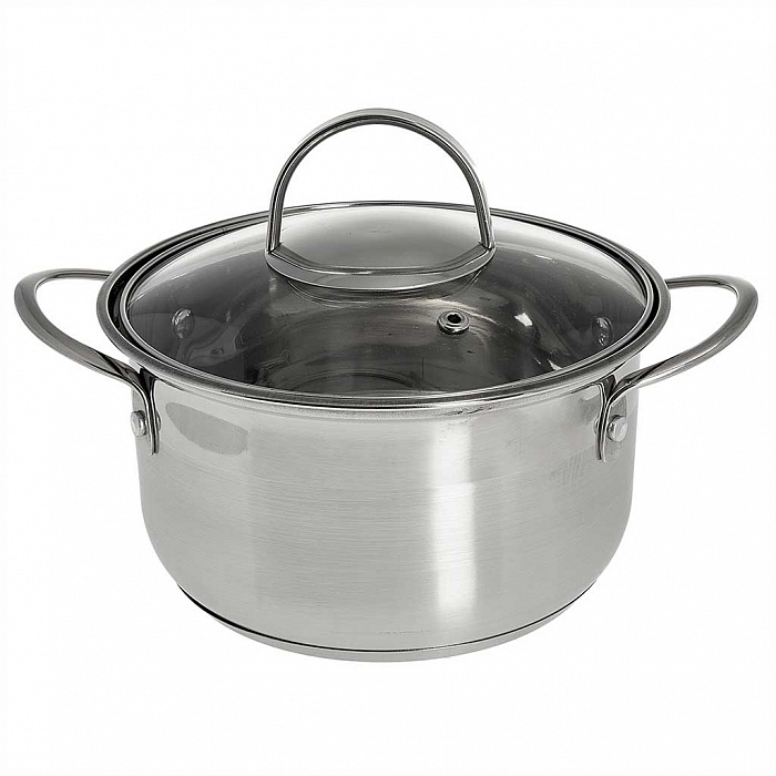 Кастрюля нержавеющая сталь  1,9л, крышка стекло