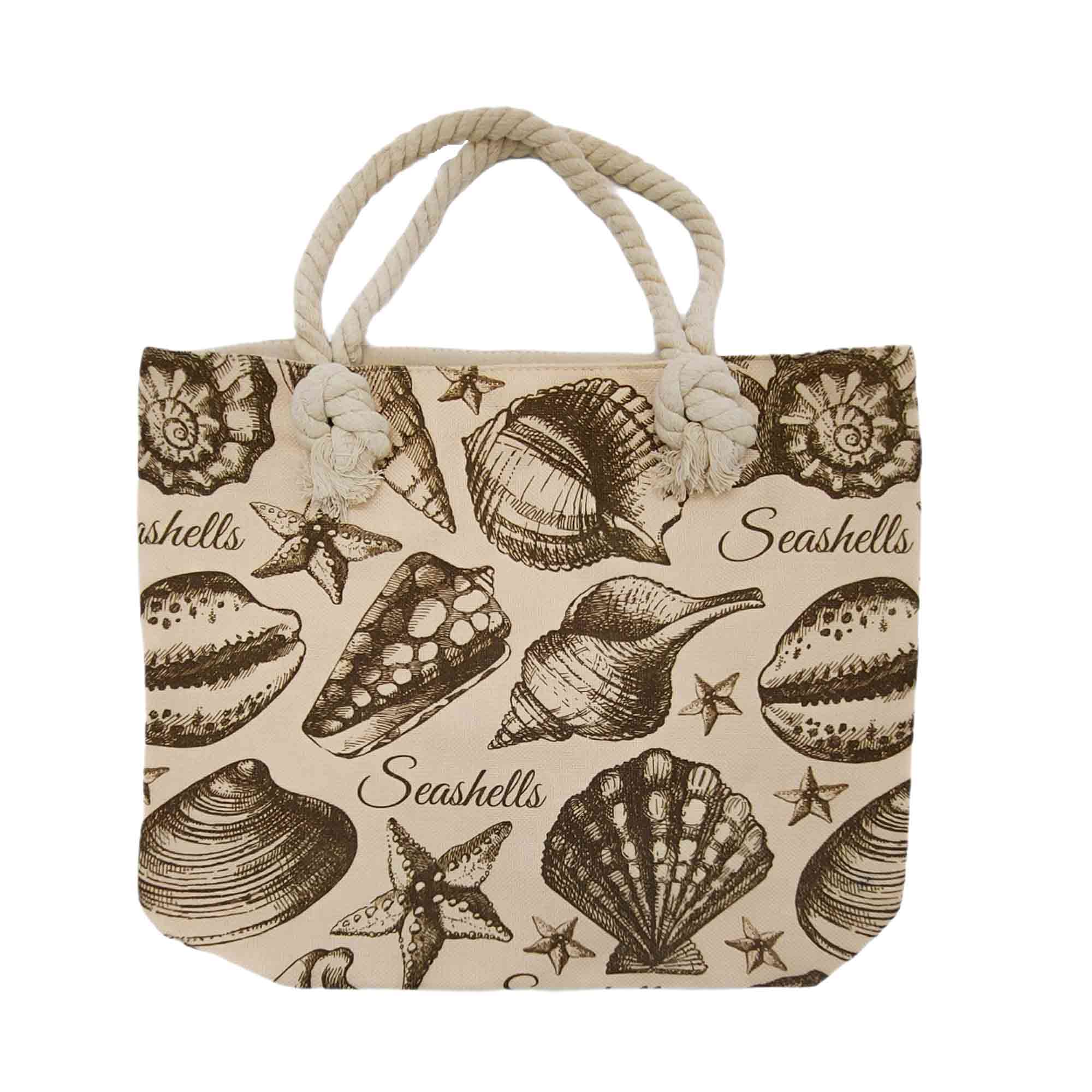 Сумка пляжная на молнии 46х37см РД53084 Ракушка