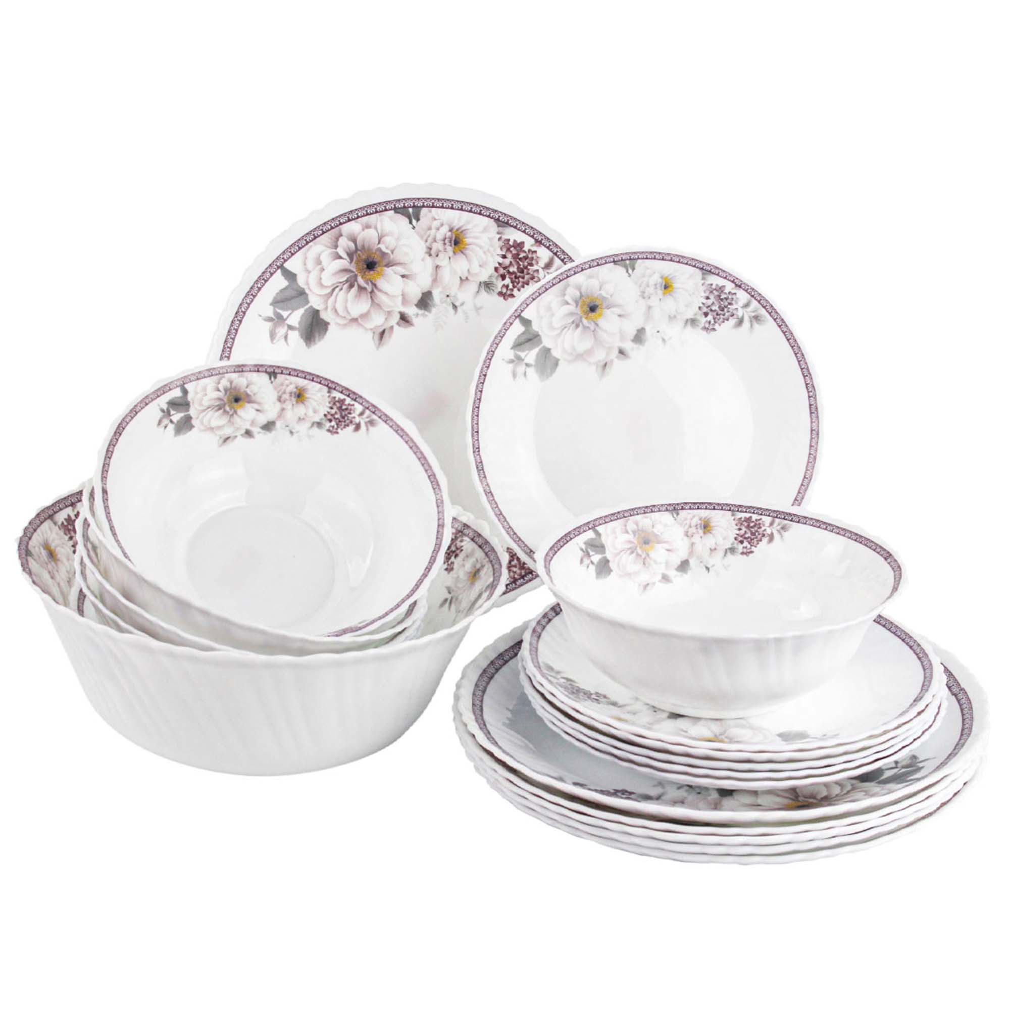 Сервиз столовый 19 предметов стеклокерам. Torix "Горный пион" NH19OT/16092