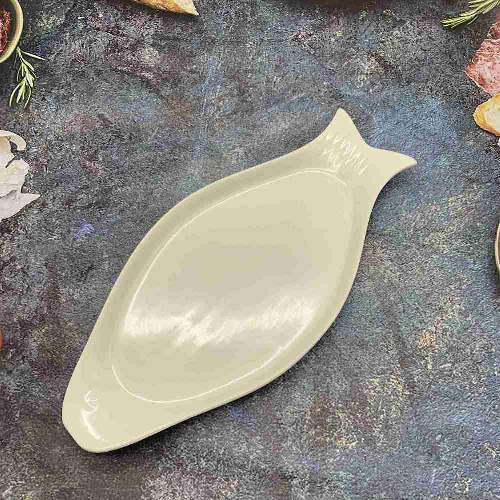 Блюдо сервировочное 35см белое, Рыбка РД75371