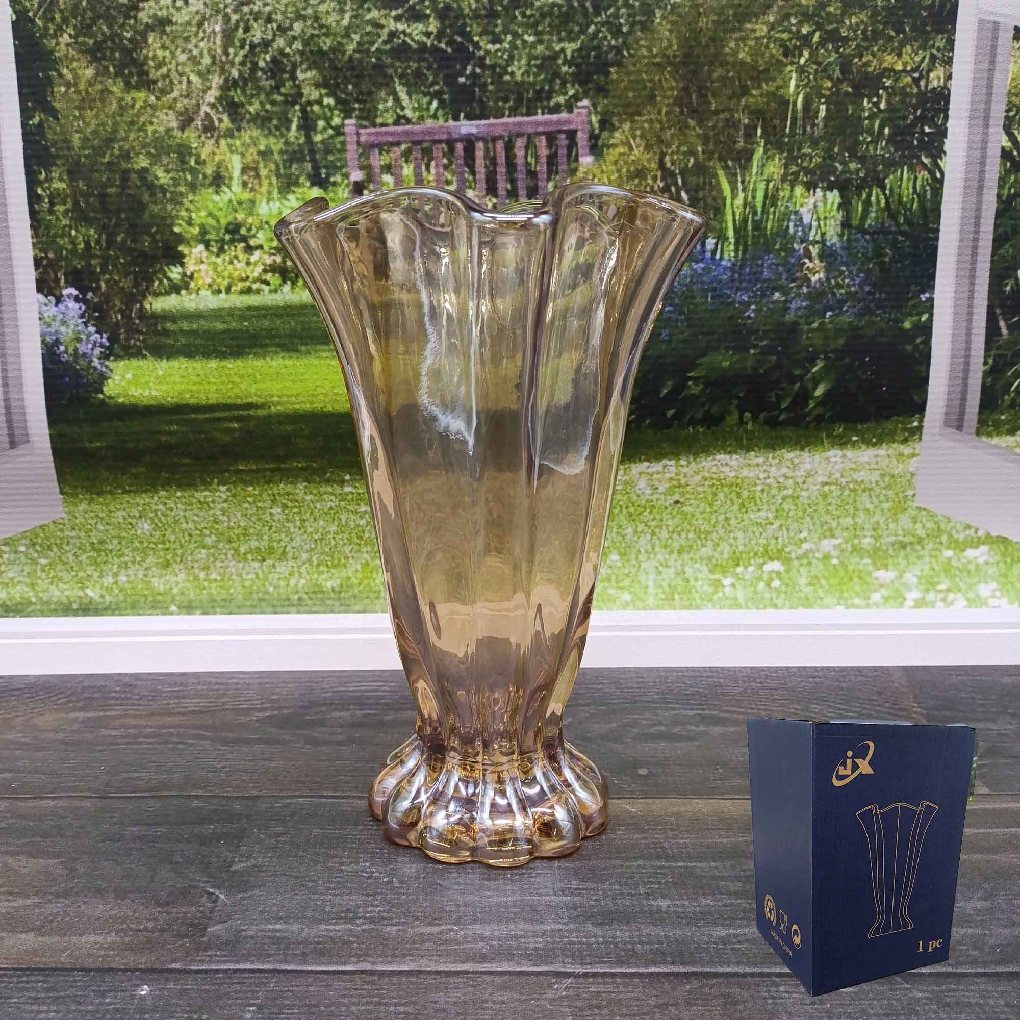 Ваза для цветов 22х15,5 шампань в коробке РД79942