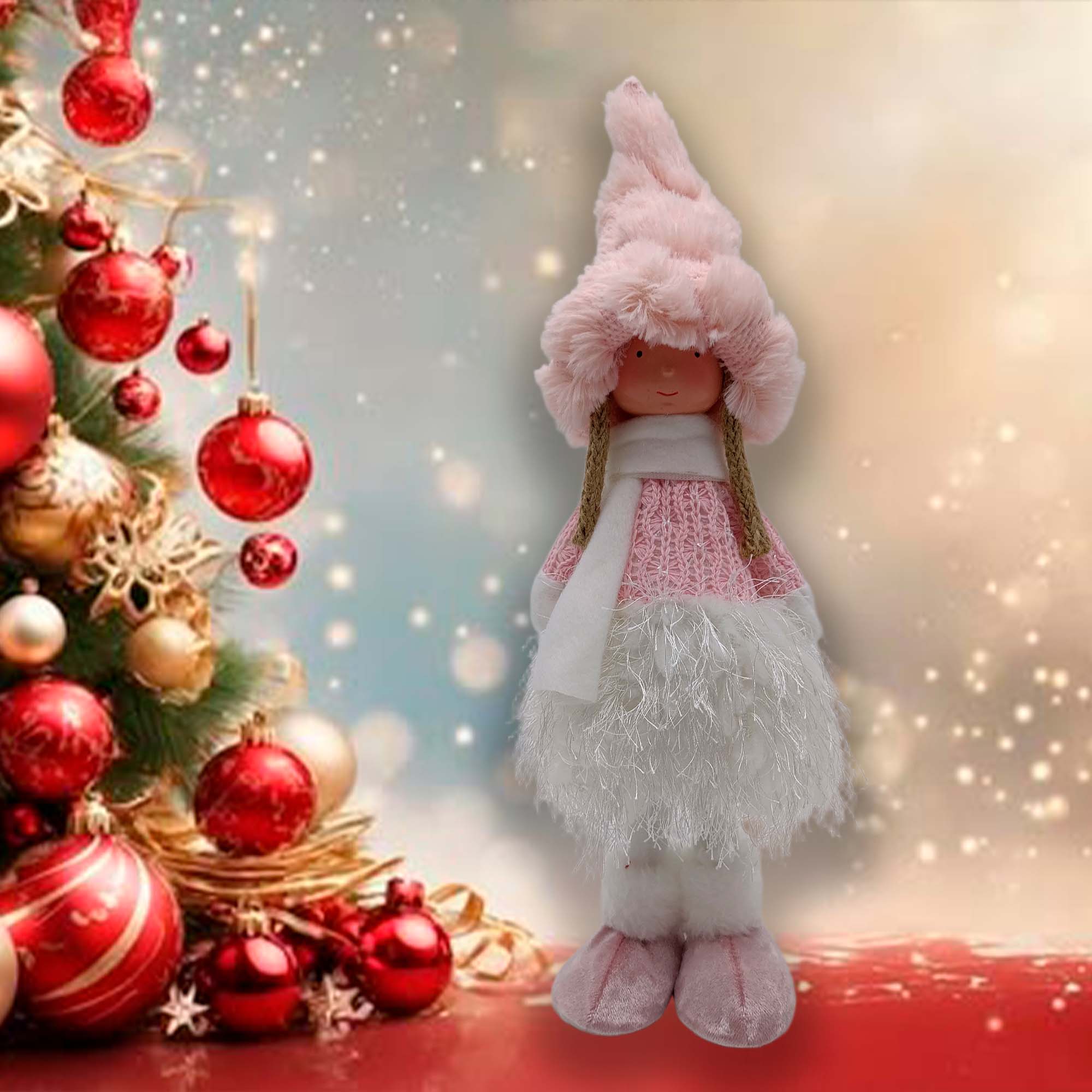 Девочка декоративная новогодняя  10х10х37см РД18485