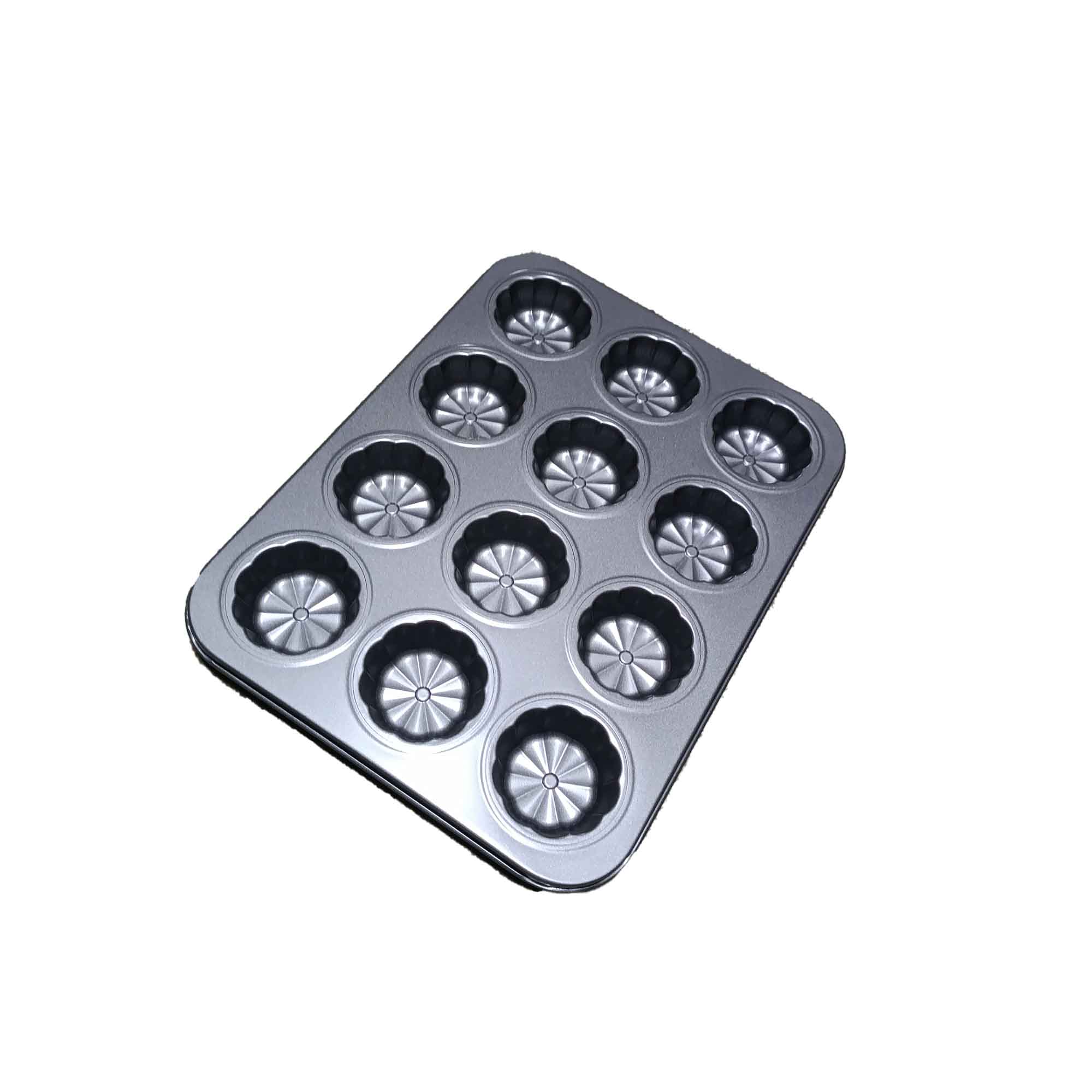 Форма для выпечки кексов 35x26см, 12 ячеек цветочки РД85783