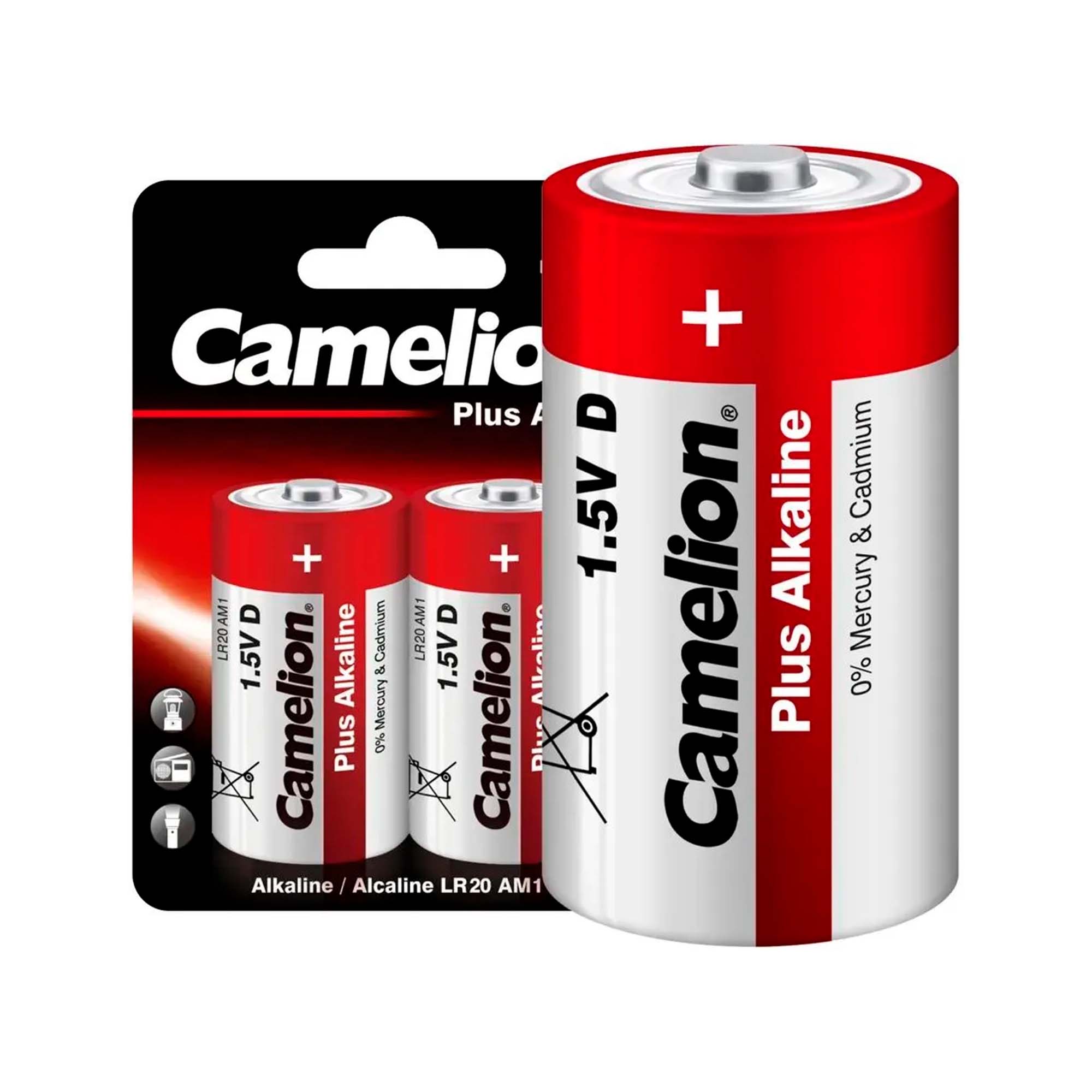 Батарейки Camelion Plus Alkaline LR20 BL-2 (LR20-BP2, 1.5В) 2шт