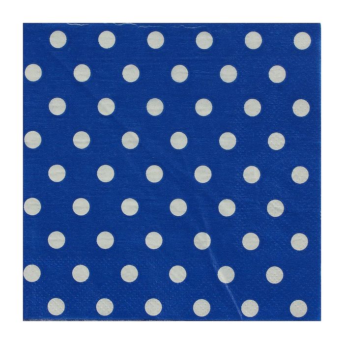 Салфетка с отстрочкой 40*40 ДомВелл рогожка Горох синий