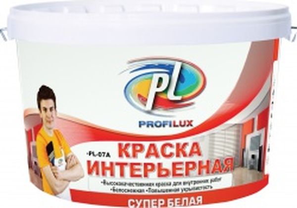 Краска водоэмульсионная 7кг PL-07A (красн.эт)  влагост. супербелая "Профилюкс" 