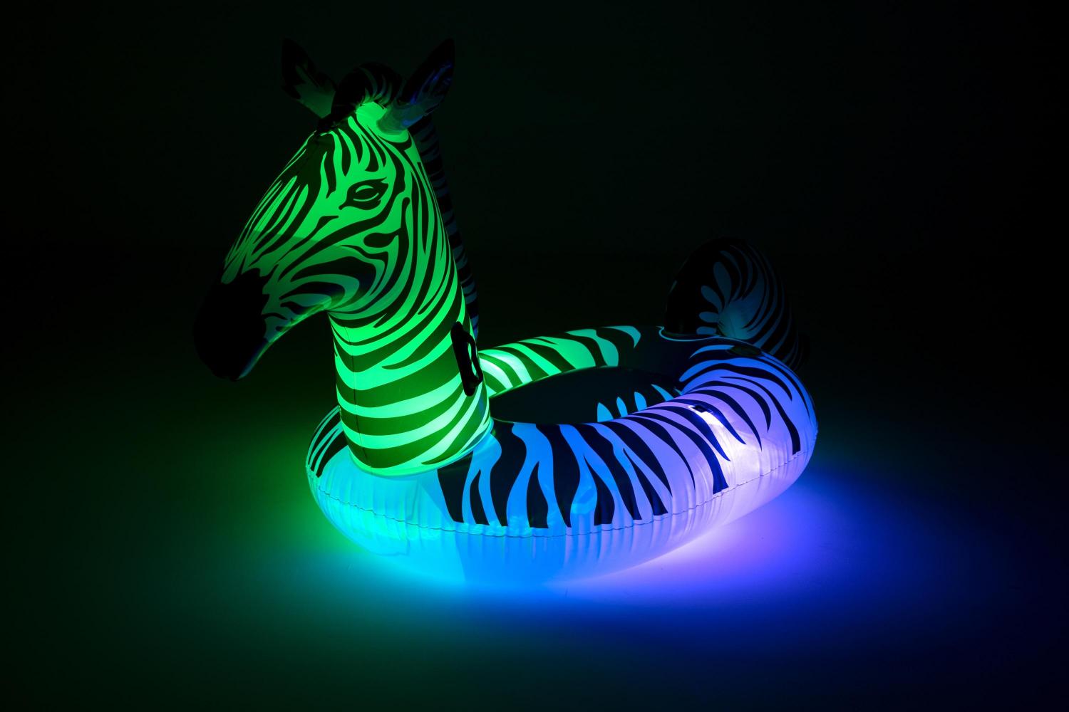 Матрас для плавания 254x142см Зебра с подсветкой и ручками, до 90кг