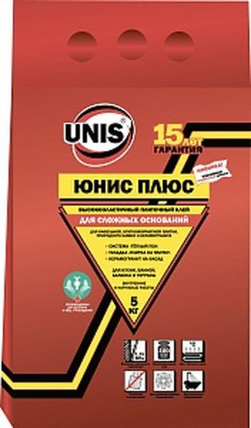 Смесь сухая клеевая   5кг "Юнис-плюс" красный