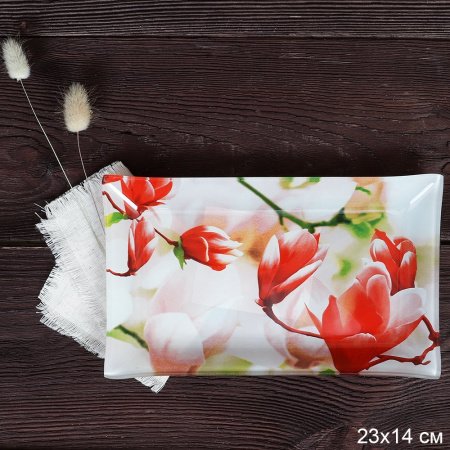 Блюдо прямоугольное 23x14см S322314 Q005 GREY В цветная коробка  712774