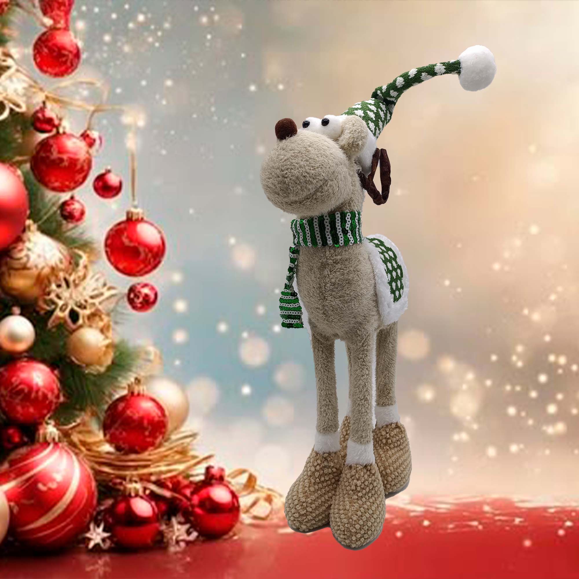 Олень декоративный новогодний 25х20х66см РД18515