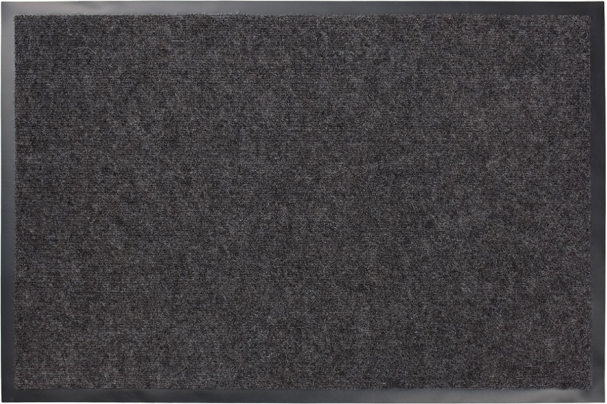 Коврик придверный 60х90см влаговпитывающий, ребристый “TRIP” "VORTEX", серый 