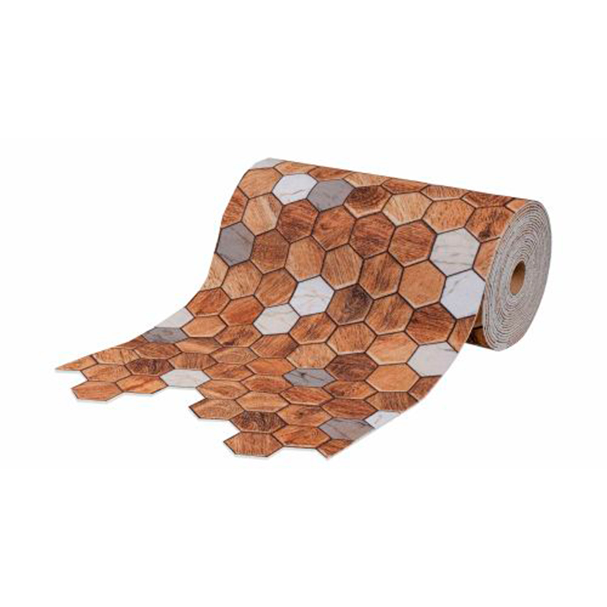 Коврик-дорожка 80х1500 SHAHINTEX DIGITAL PRINT (1110) "Соты Дерево с мрамором"  цена за 1м