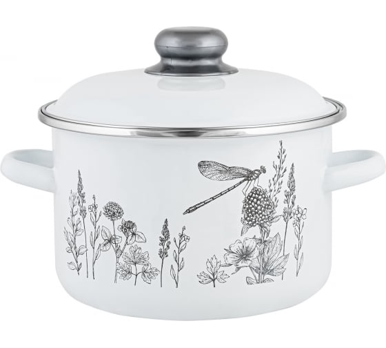 Кастрюля эмалированная сталь  4,0л FLORA-2 ТМ Appetite