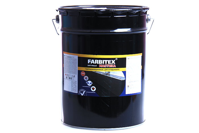 Мастика Битумная 4кг гидроизоляционная для фундамента FARBITEX