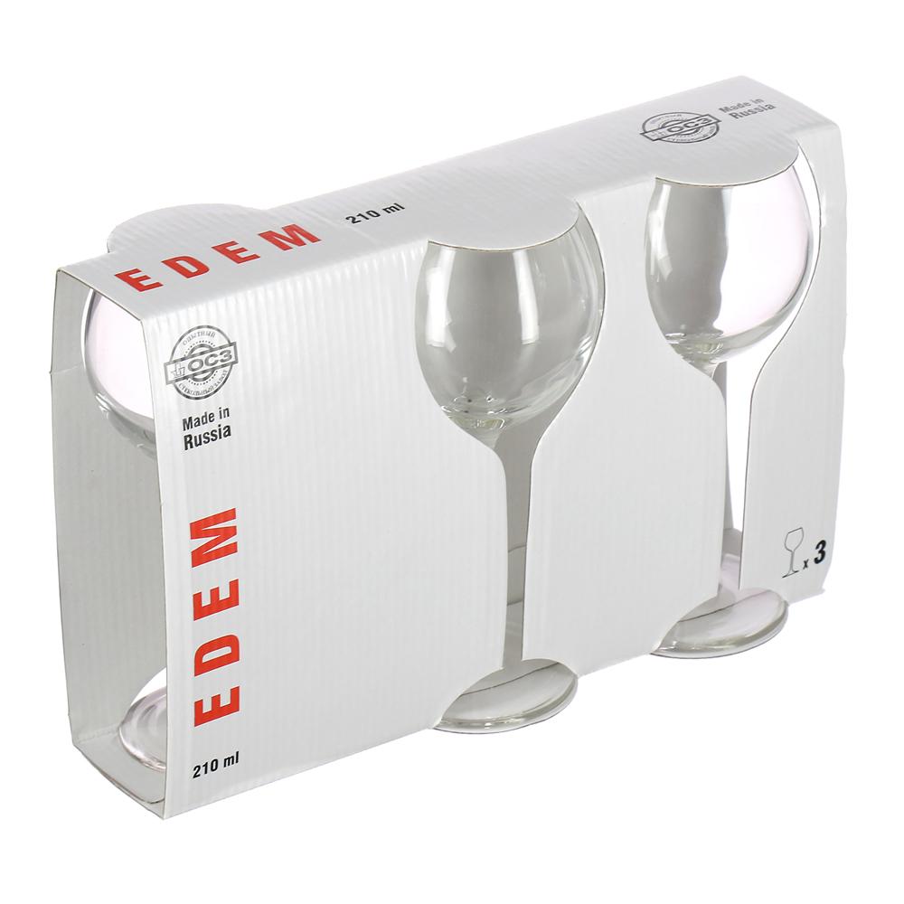 Бокал для вина 210мл 3шт ЭДЕМ 