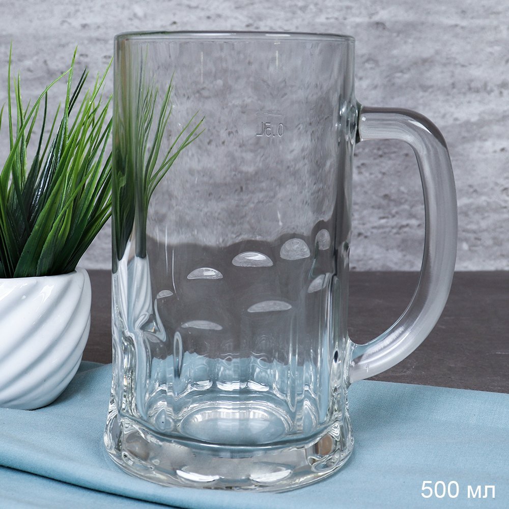 Кружка для пива 500мл стекло Пит h=162 d=86 05с1253