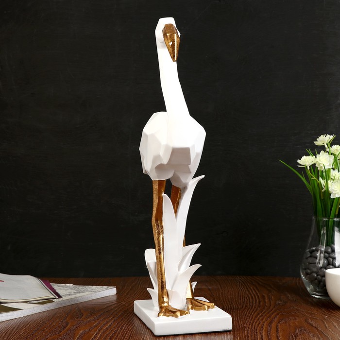 Статуэтка 44см  POLYESTER  WHİTE FLAMİNGO