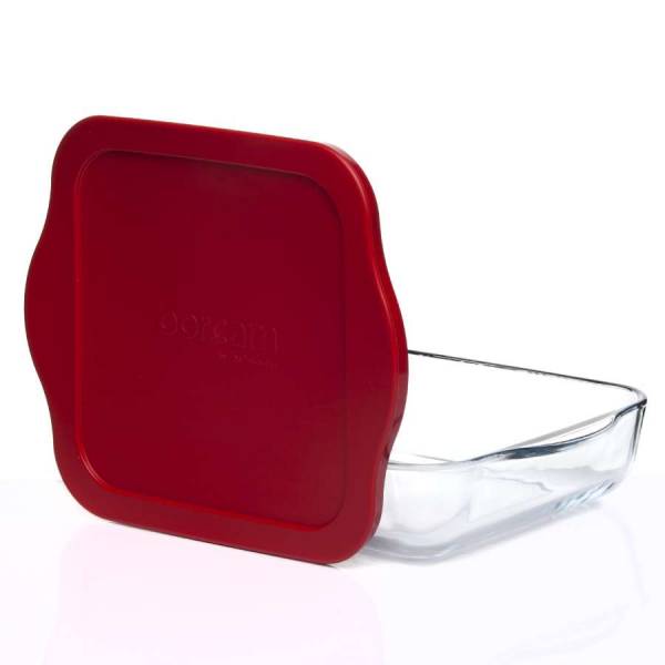 Форма для запекания 256 ммх256мм 1,95л квадратная с ручкой пласт. крышкой Боржам