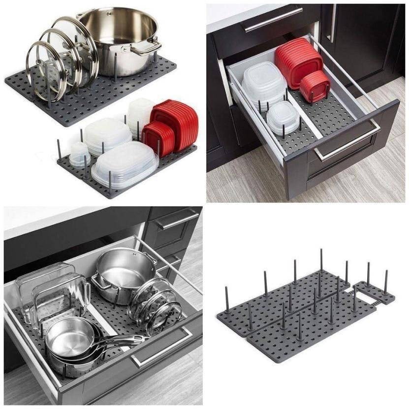 Подставка-органайзер для посуды 44,5х54х15см выдвижной ящик 