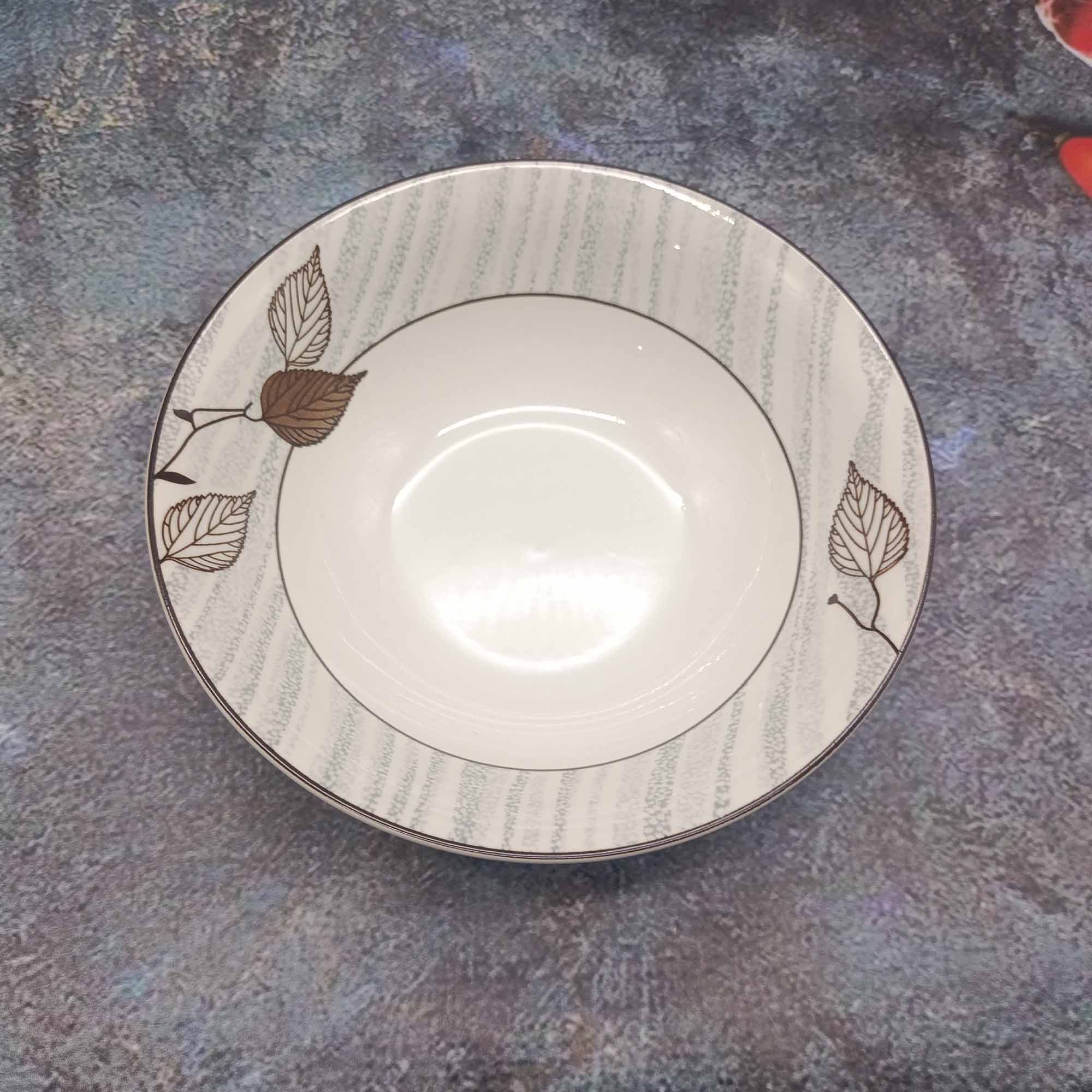 Миска 17,5см круглая, с узором РД84779 листик