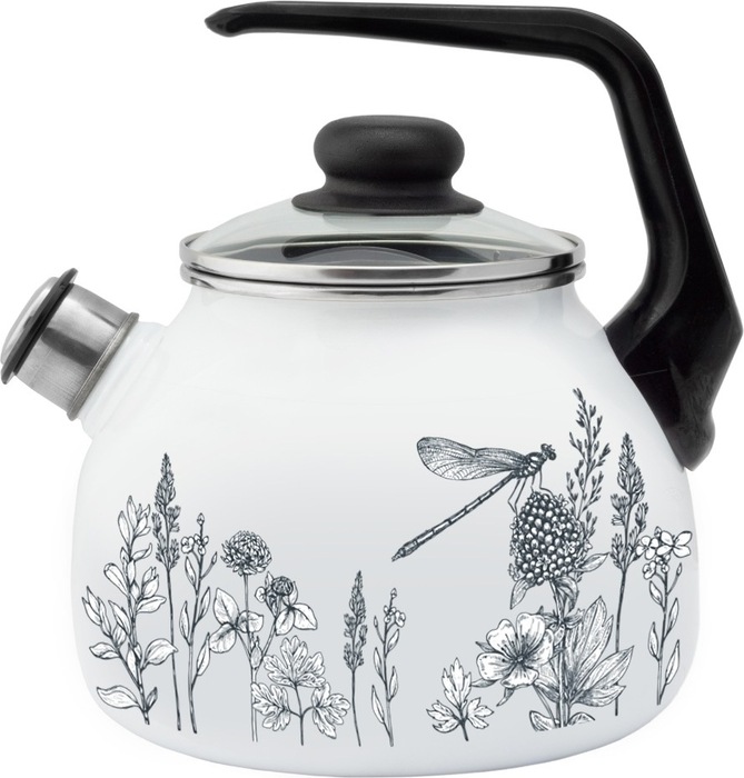 Чайник 3,0л эмал со свистком FLORA-2 ТМ Appetite