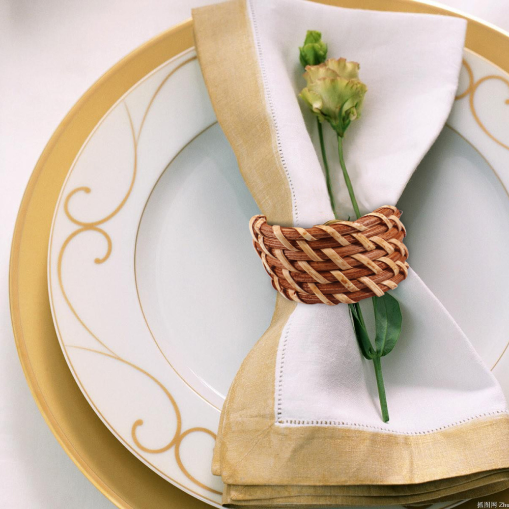 Кольцо для салфеток 5x5см, Aidan Коричневый, Ротанг