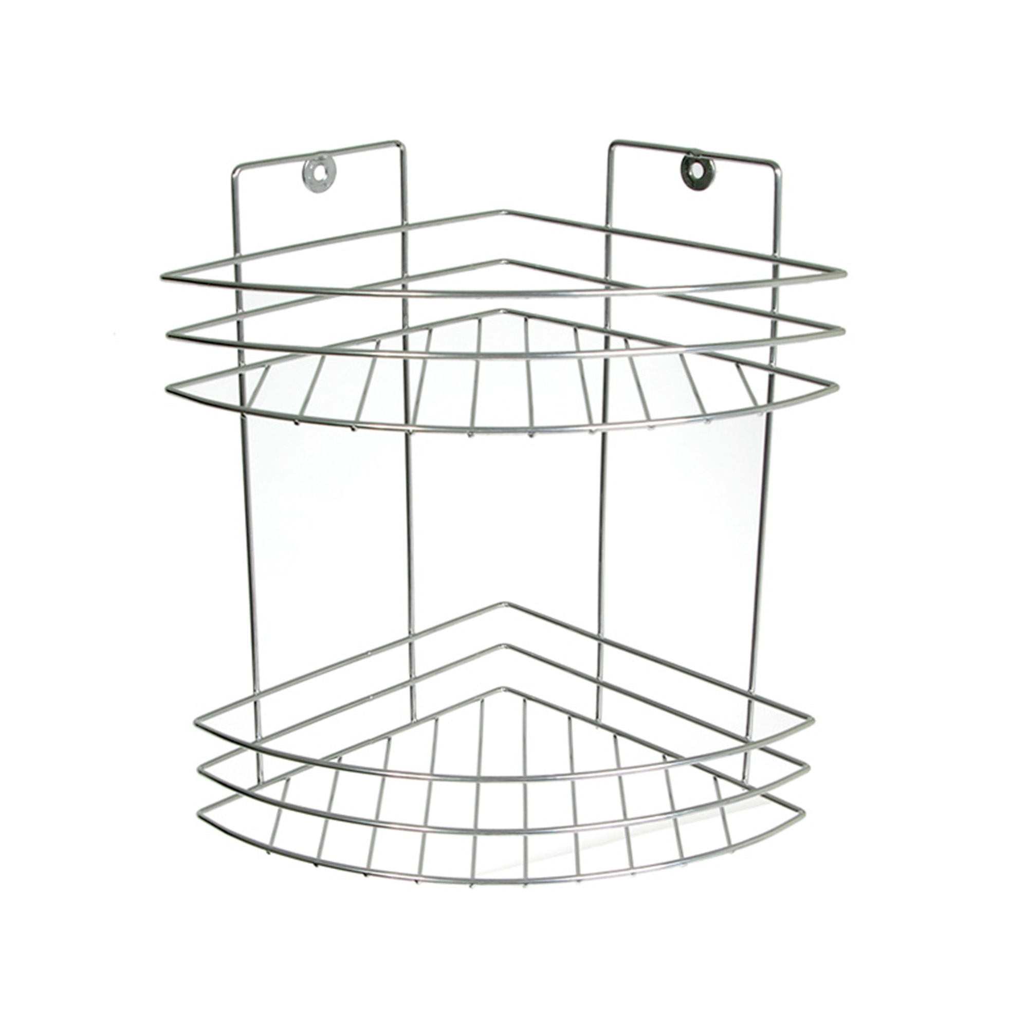Полка угловая 2-х ярусная хром зеркало 285мм ПУ-2