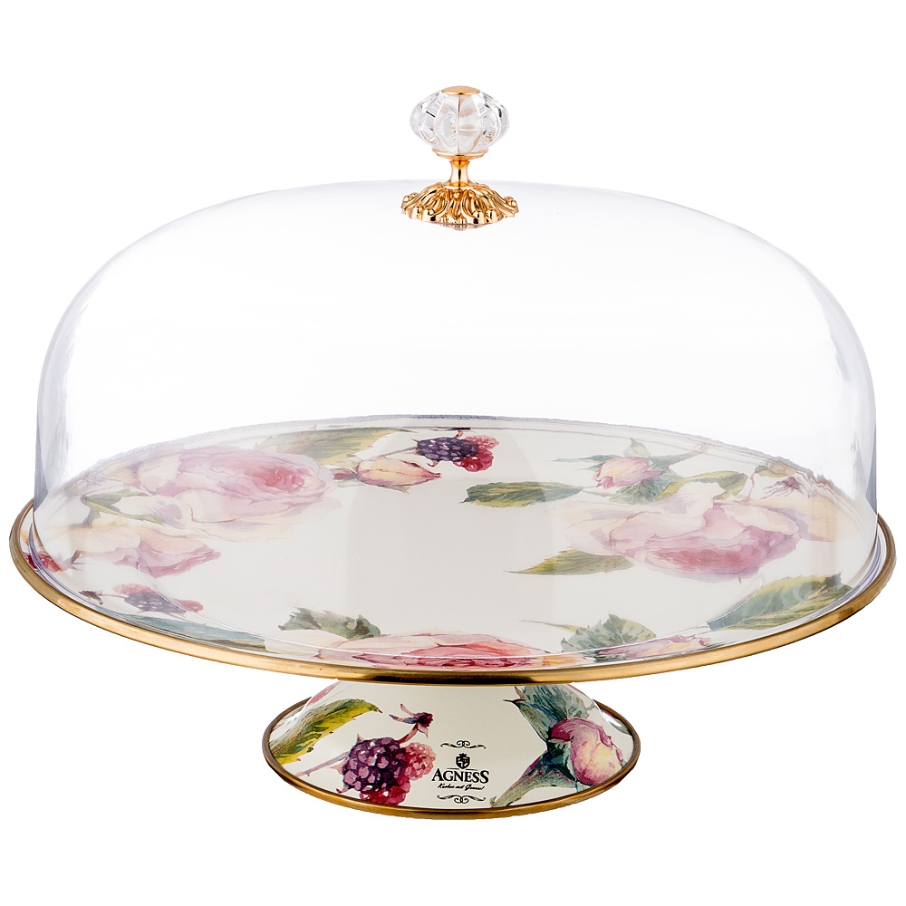 ТОРТОВНИЦА ЭМАЛИРОВАННАЯ С ПЛАСТИК. КРЫШКОЙ, СЕРИЯ ФЛАНДРИЯ ДИА. 30СМ