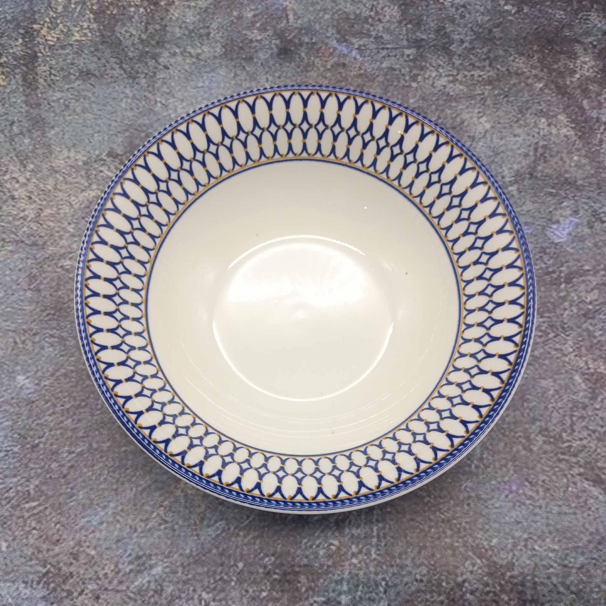 Миска 17,5см круглая, с узором РД84908 синий узор