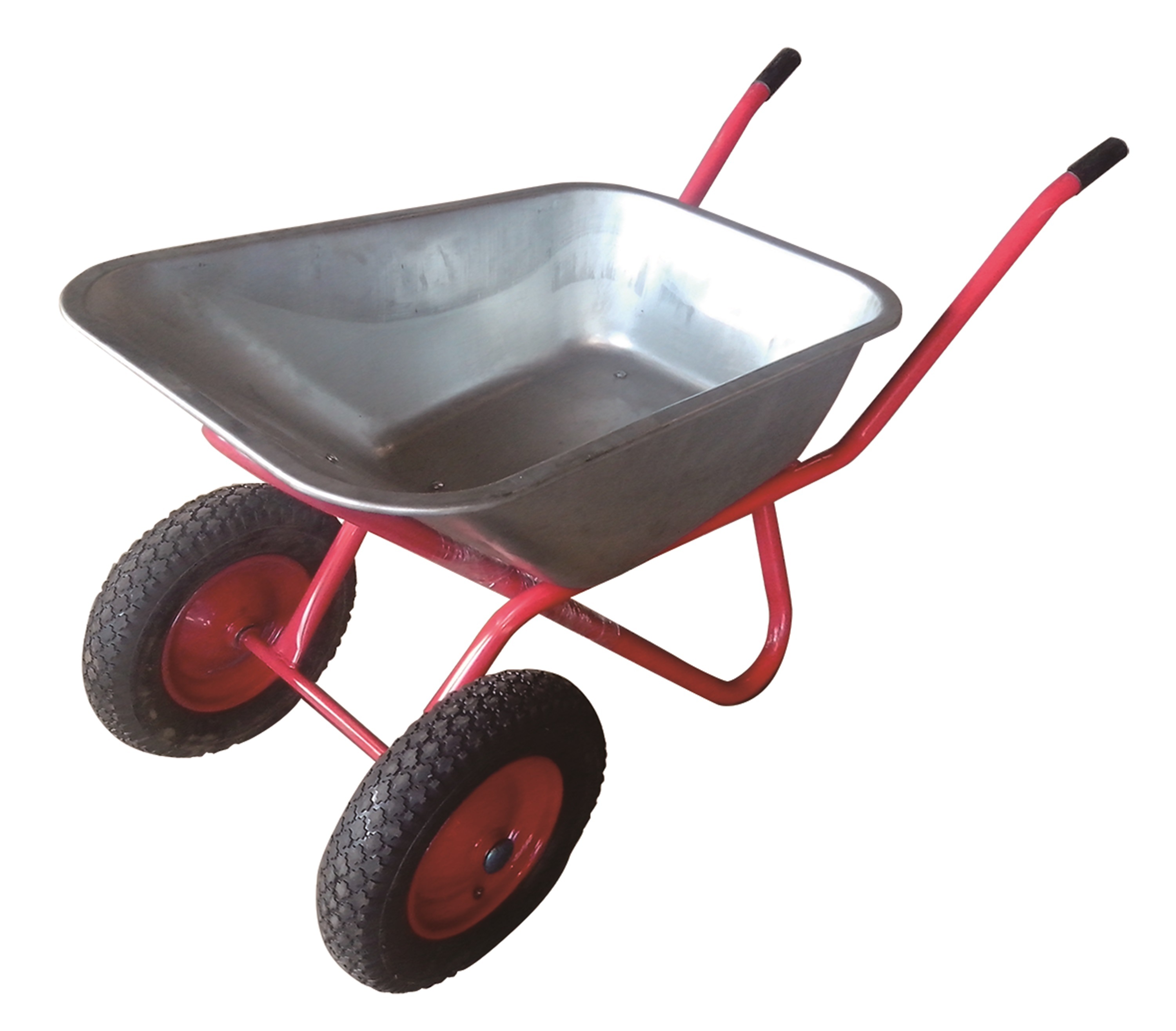 Тачка строительная,110 л, двухколесная, грузоподъемность 200кг, корыто 0,8 мм, колесо PU (Литое)