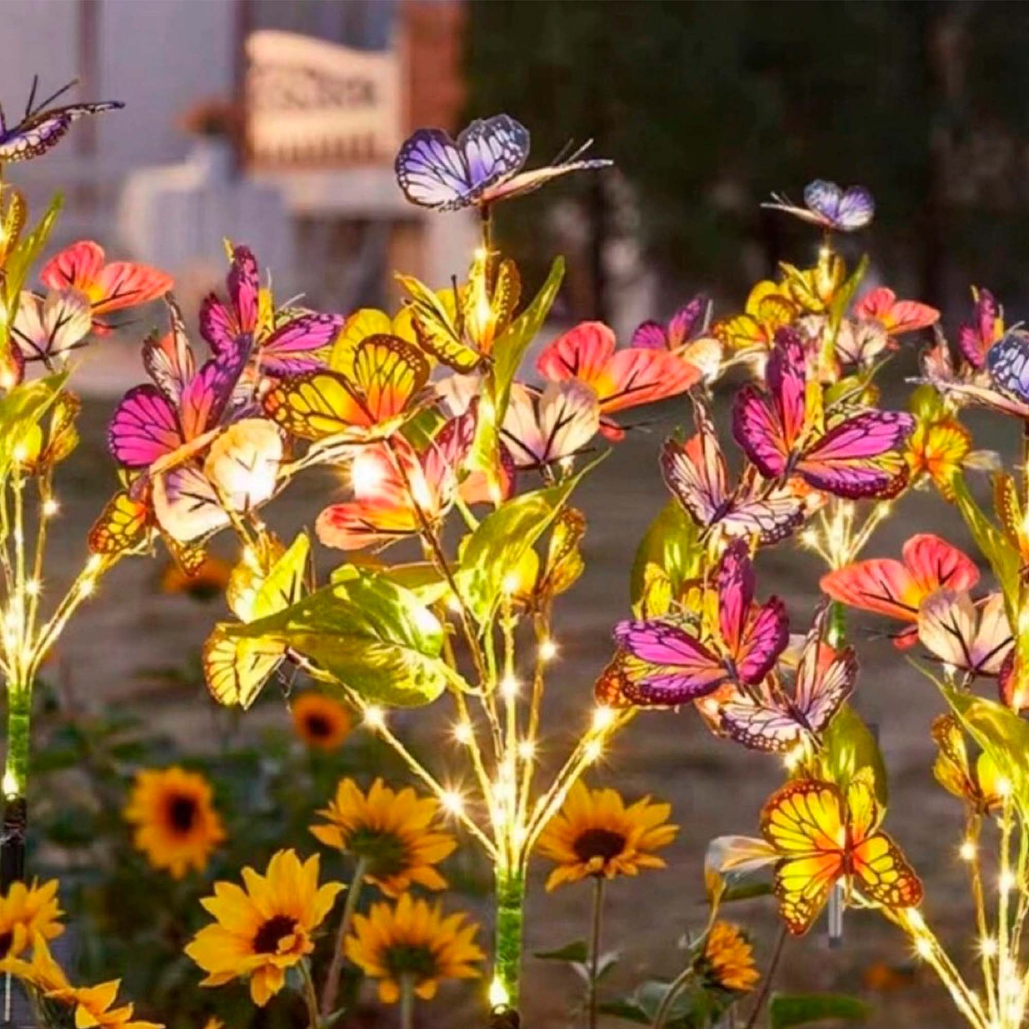 Светильник садовый на солнечной батарее 70см Бабочки(6)