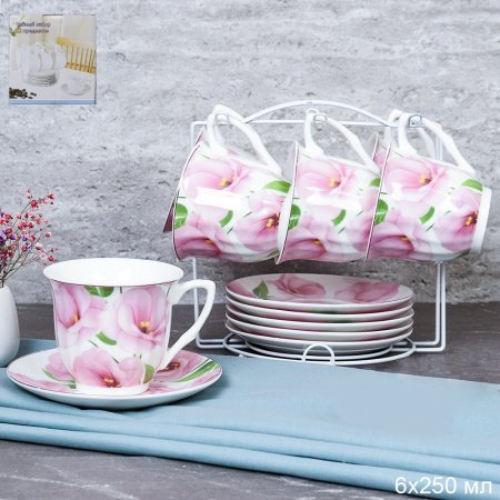 Набор чайный 12 предметов 220мл GF4-12MS металл подставка